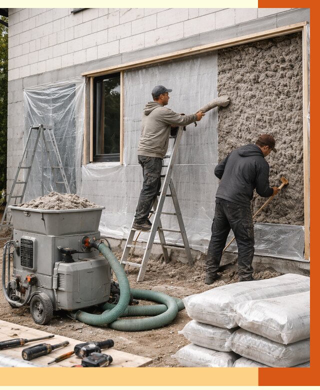 Утепление дома из газобетона эковатой в Владикавказе от 4639 руб./м2 | ТепломастерВкз