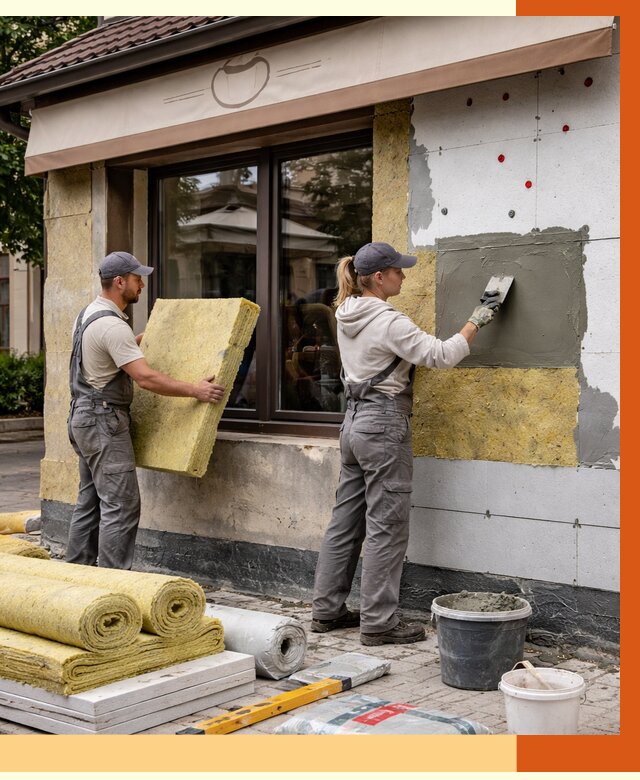 Утепление кафе в Владикавказе от 4329 руб/м2 — комплексно под ключ | ТепломастерВкз